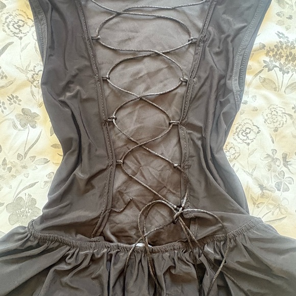 PrettyLittleThing Black Slinky Frill Hem Micro Mini Dress Size 6 - Picture 6 of 12